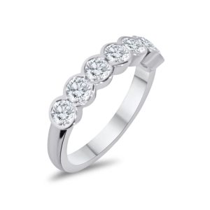 Seven stone all round brilliant cut diamond ring 1.10ct
