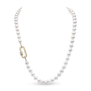 Pearl and diamond necklace