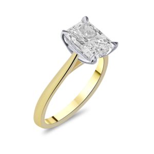 Single stone radiant cut diamond ring