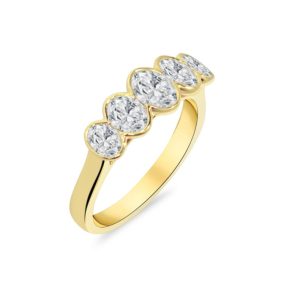 Five stone all oval cut diamond ring 1.04ct