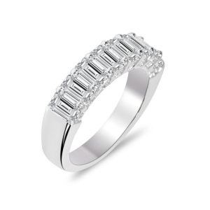 Emerald cut diamond half eternity ring 2.48ct