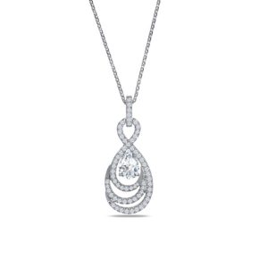 Pear shaped diamond swirl pendant 1.10ct