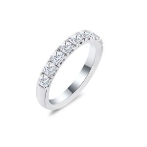 Round brilliant cut diamond half eternity ring 1.05ct