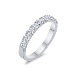 Round brilliant cut diamond half eternity ring 0.86ct