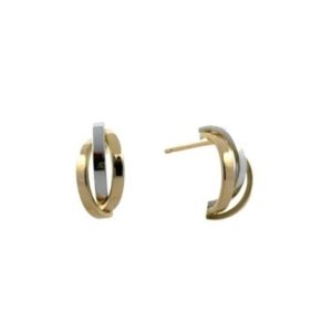 Yellow and white gold hoop earrings