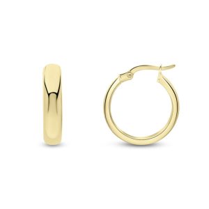 18ct yellow gold hoop earrings 18mm