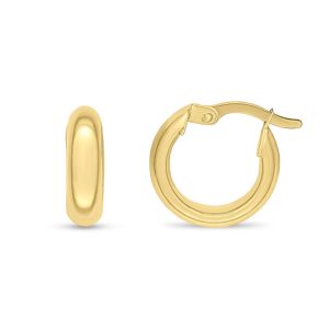 18ct yellow gold hoop earrings 14mm