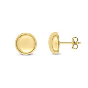 18ct yellow gold button stud earrings