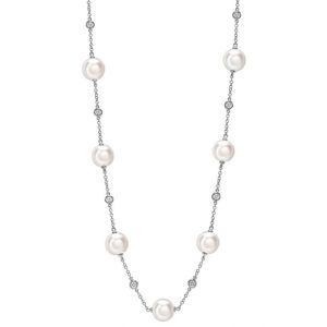 Pearl and diamond necklace 20"