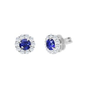 Sapphire and diamond stud earrings