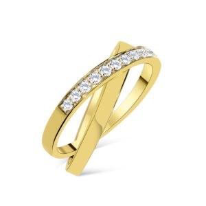 Diamond "cross-over" ring 0.26ct