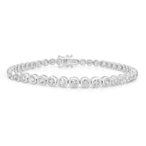 Diamond "rubbed over" line bracelet 5.23ct