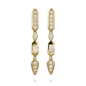 Art deco style diamond drop earrings