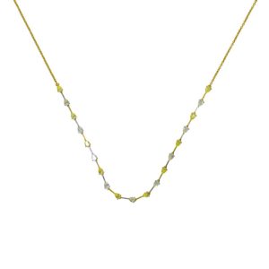 Pear shaped yellow and white diamond necklace