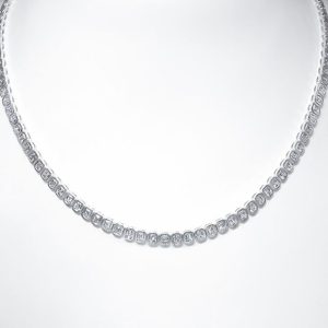 Emerald cut diamond necklace 5.91ct