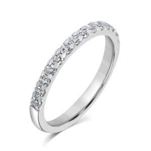 Round brilliant cut diamond half eternity ring 0.45ct