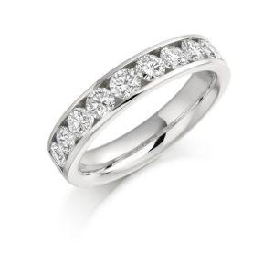 Round brilliant cut diamond half eternity ring 1.00ct