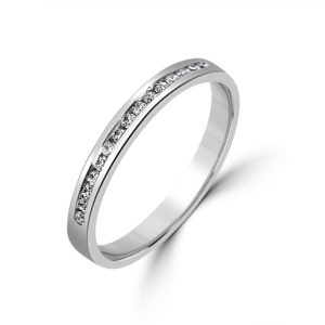 Round brilliant cut diamond half eternity ring 0.14ct