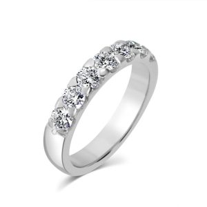 Seven stone all round brilliant cut diamond ring 1.40ct