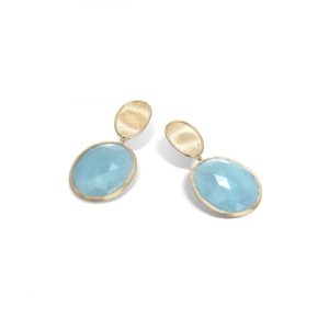 Marco Bicego "Lunaria" aquamarine disc drop earrings