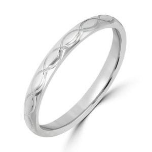 Patterned platinum wedding band