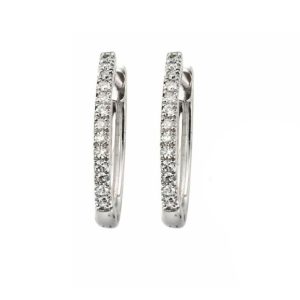 White Gold Diamond Hoop Earrings
