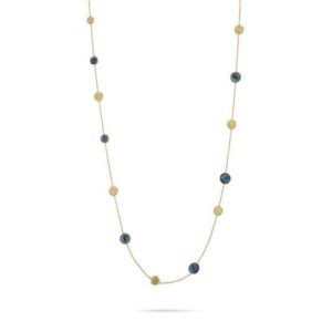 Marco Bicego "Jaipur" London blue topaz necklace 36"