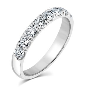 Round brilliant cut diamond half eternity ring 1.00ct