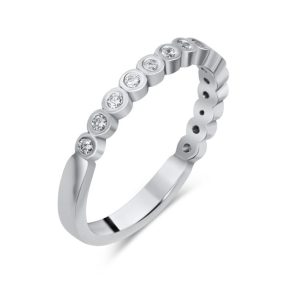 Round brilliant cut diamond half eternity ring 0.19ct