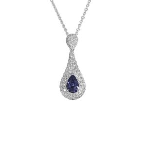 Vintage sapphire and diamond cluster pendant