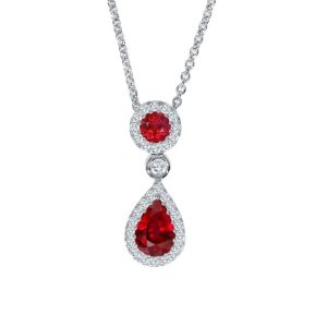 Ruby and diamond vintage style pendant