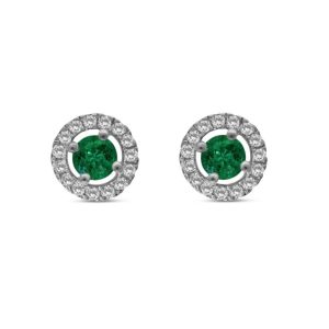 Emerald and Diamond Cluster earrings
