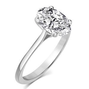 Oval solitaire diamond ring
