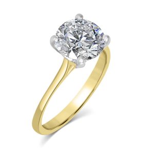 Solitaire round brilliant cut diamond ring