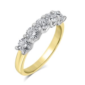 Five stone diamond eternity ring 1.25ct