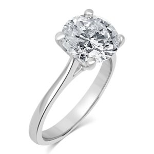 Single stone round brilliant cut diamond ring