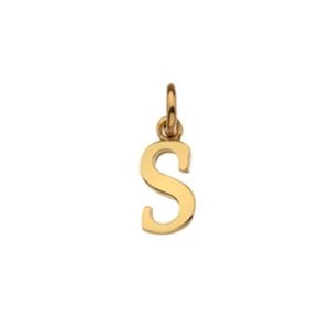 Yellow gold letter pendant