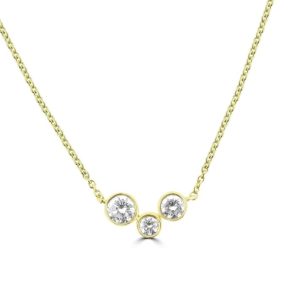 Diamond "bubble" pendant on chain 0.36ct