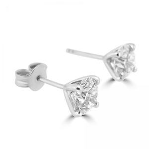 Round brilliant cut diamond stud earrings 2.00ct