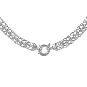 Silver handmade plaited link necklace